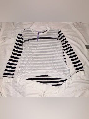 Wilt White and Black Striped Long Sleeve Tee Rare Sz XS (runs big-see pics)